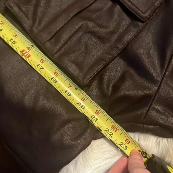 CRESCENT Jada Vegan
Leather Utility Jacket BROWN medium nwt oversized - Picture 8 of 9